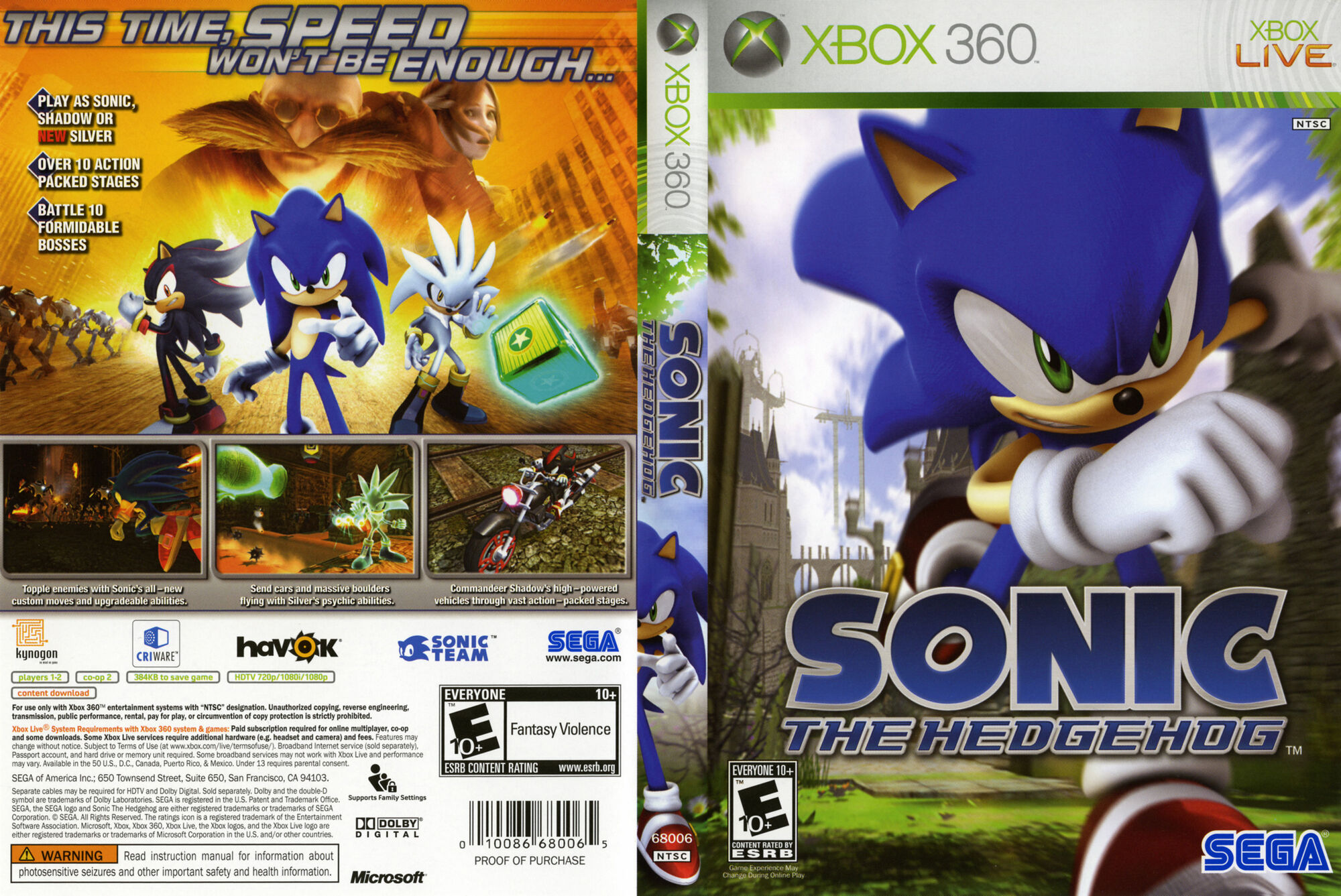 Image - Sonic The Hedgehog (2006) - Box Artwork - US Front And Back- (1 ...