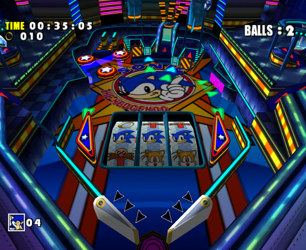 SOnic Spinball Pinball form Casino night zone