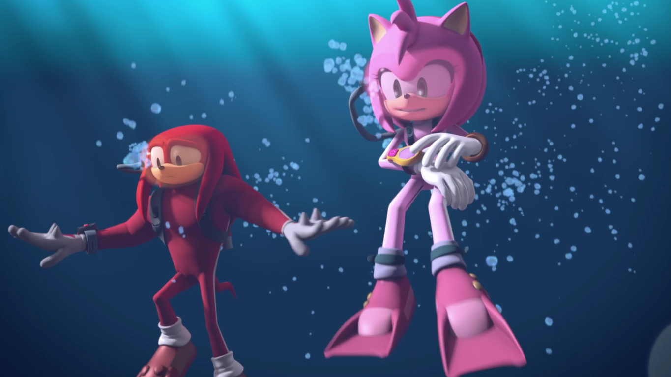 Image Knuckles and Amy underwater.png Sonic News Network FANDOM