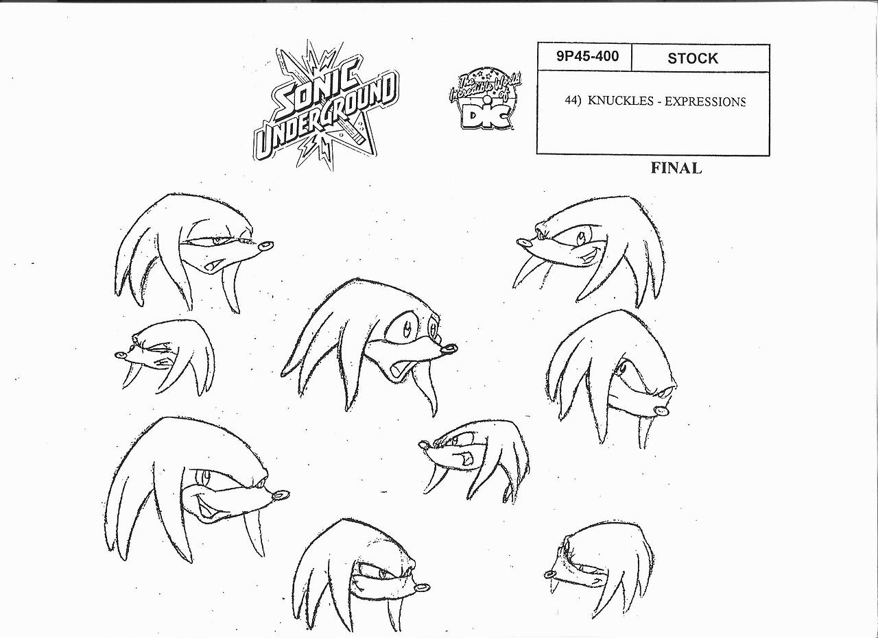 Image - Knuckles(Underground)modelsheet3.jpg | Sonic News Network ...