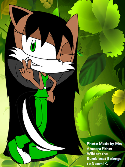 Wildcat with Plant Background