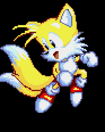 Sonic Mania Tails Flying Gif