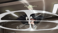 Maka demonstrates her skill.