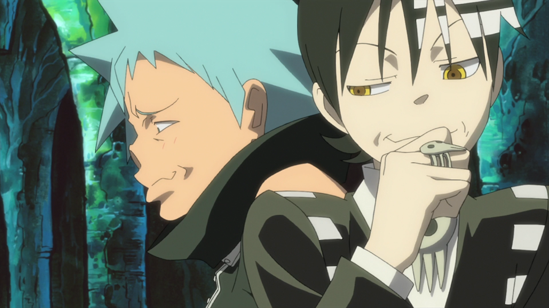 Image Soul Eater Episode 9 HD Black Star and Kid laugh at Excalibur