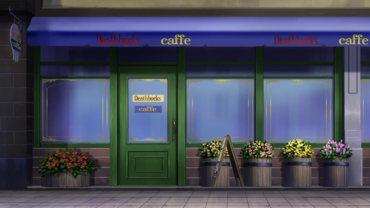 Anime Cafe Background Outside