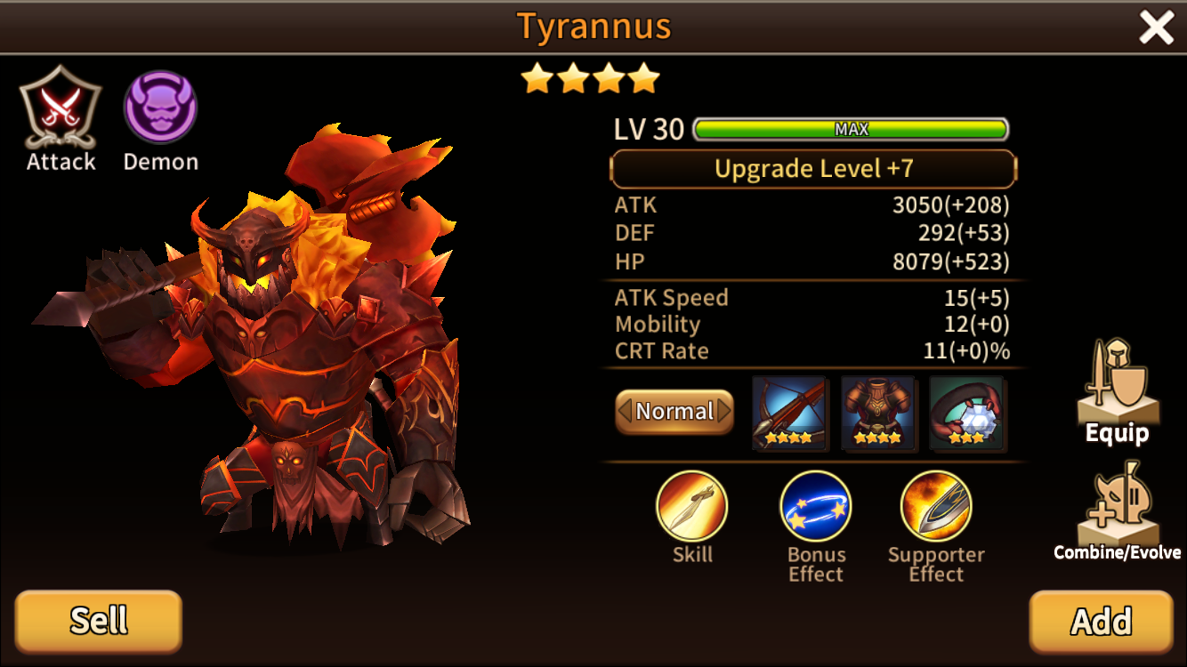 Tyrannus (4 Star) | Soulseeker Wiki | FANDOM powered by Wikia