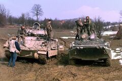 BTR-80 and Bradley