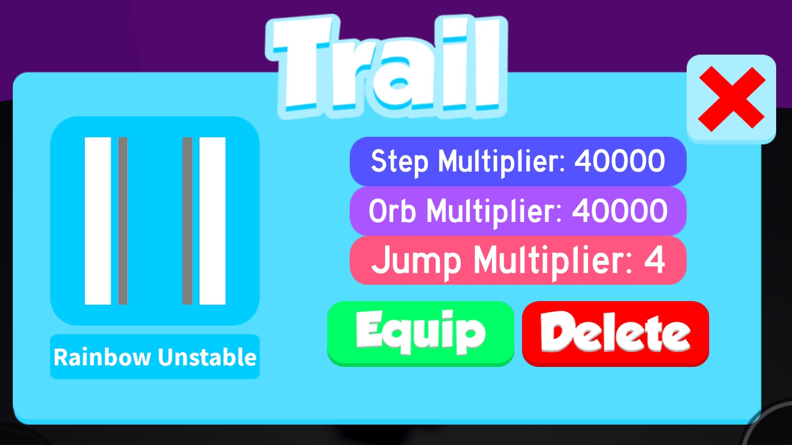 Rainbow Unstable Trail Speed City Wiki Fandom - roblox speed city unstable