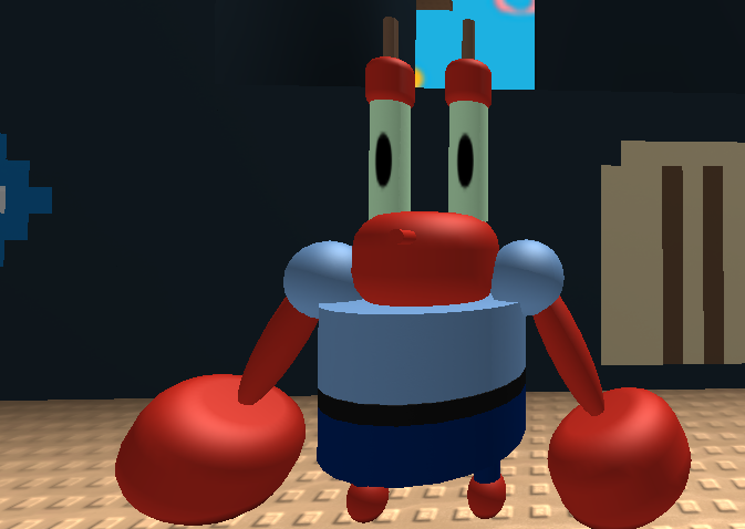 Character List Spongebob Squarepants The Roblox Series Wiki - mr krabs is the money making boss from spongebob squarepants the roblox series he lives in a anchor and is the owner manager of the krusty krab