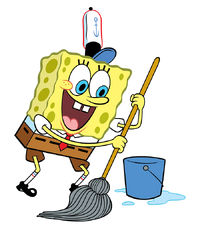 SpongeBob with mop stock art