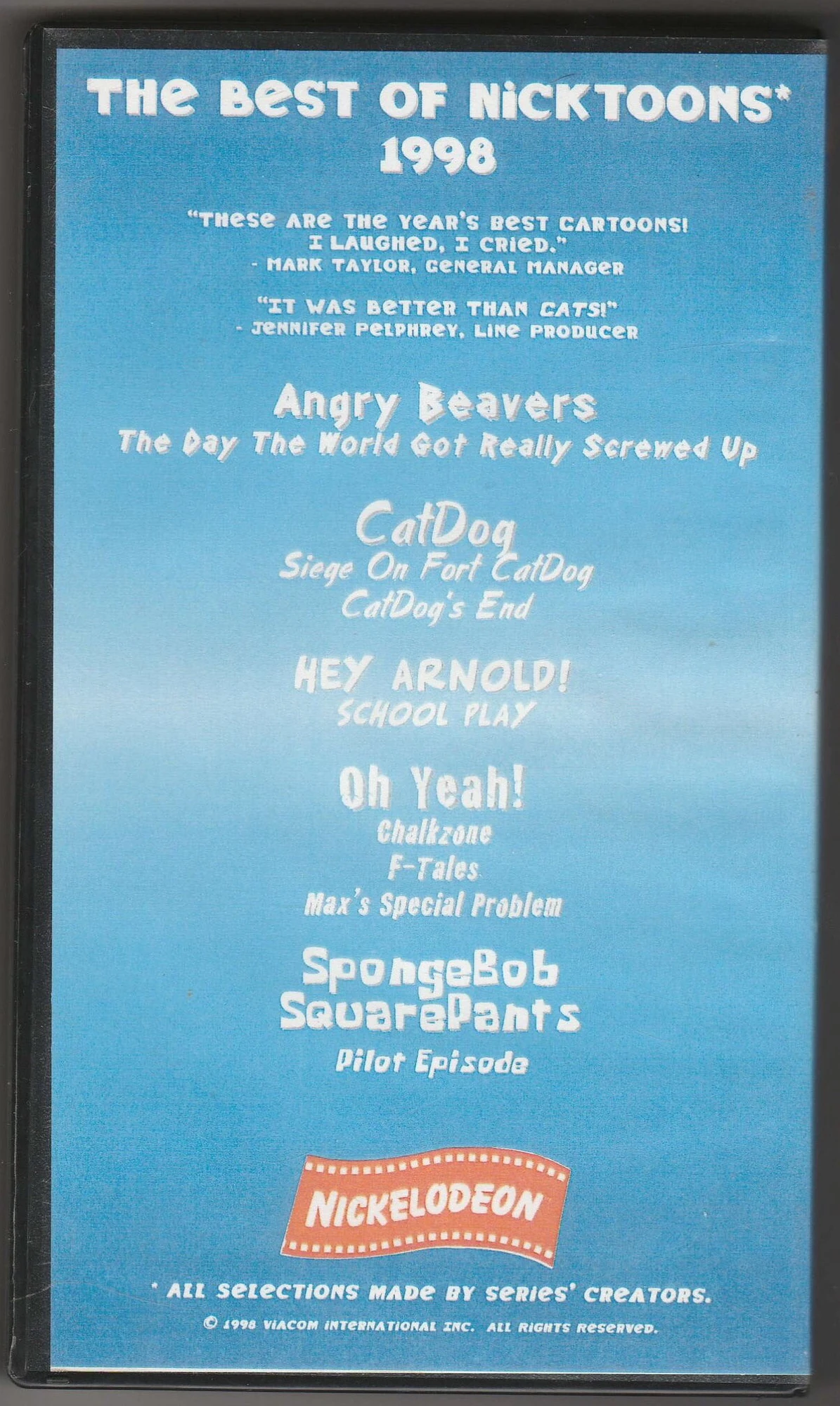 The Best of Nicktoons 1998 Encyclopedia SpongeBobia Fandom