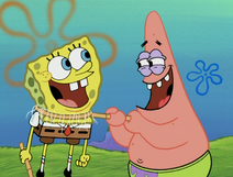 Spongebob and Patrick laughing