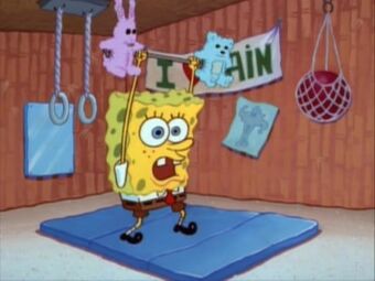 Image result for spongebob lifting weights