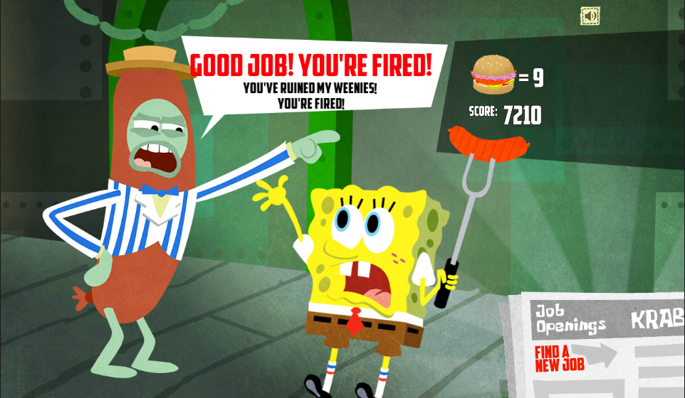 Image SpongeBob, You're Fired! game) Good job! You're fired