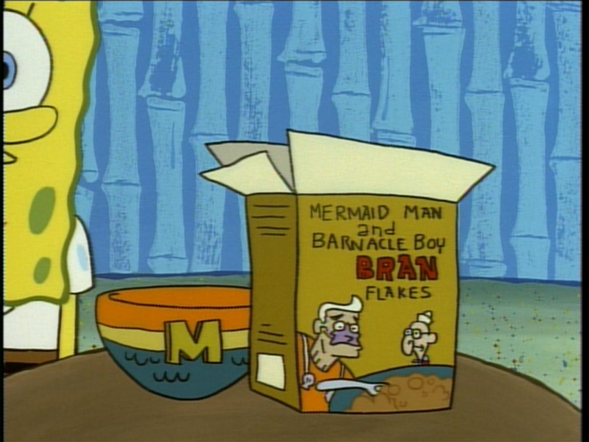 Mermaid Man and Barnacle Boy Bran Flakes | Encyclopedia SpongeBobia