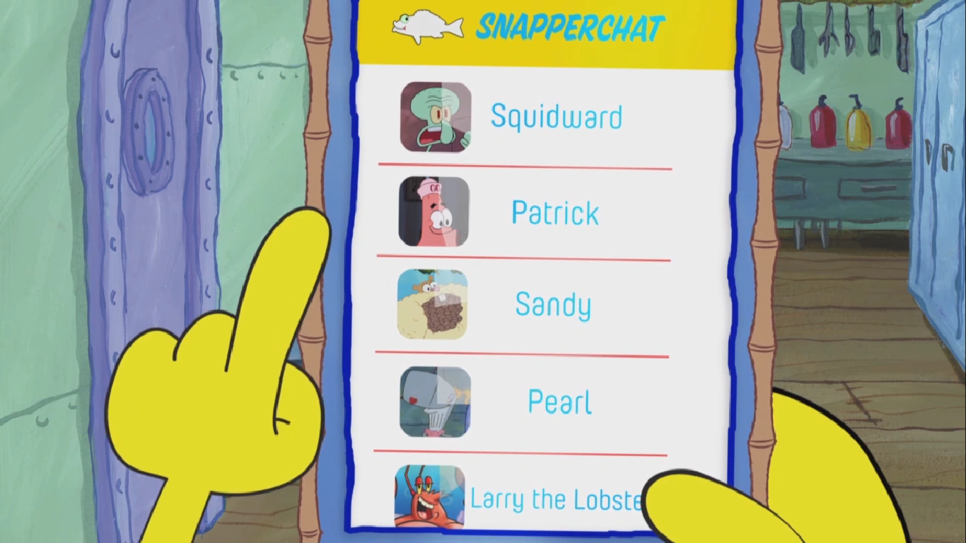 Larry the Lobster/gallery/SpongeBob Checks His Snapper Chat