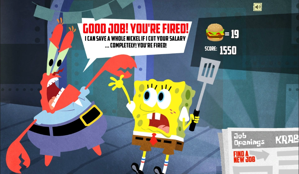 Image - SpongeBob, You're Fired! (online game) - Good job ...