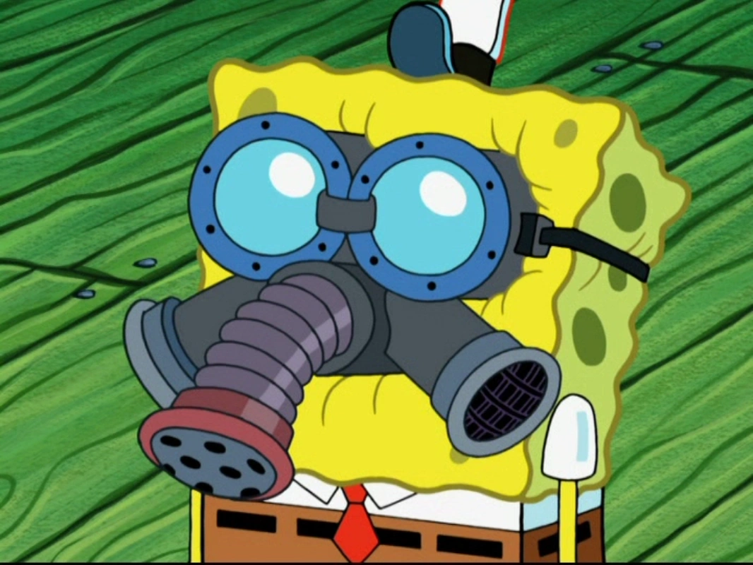 Image SpongeBob with Gas Mask in Squiditis.png Encyclopedia
