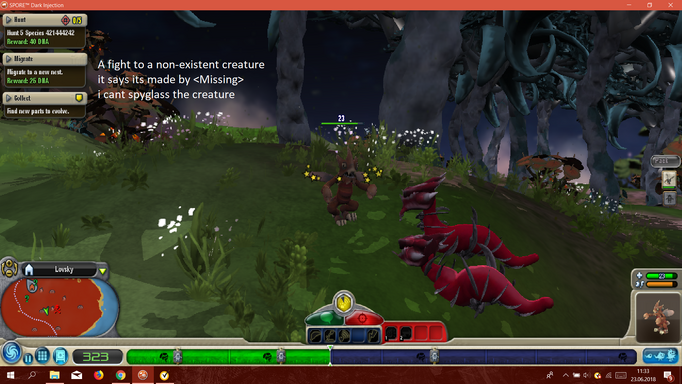 Non-existent creature fight