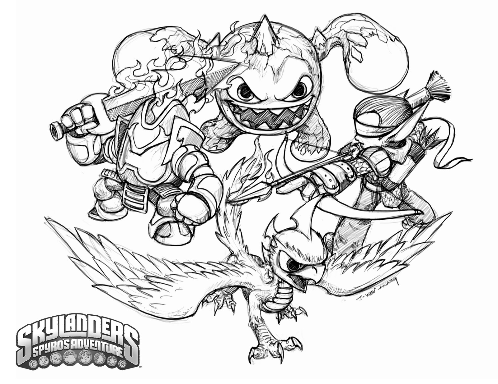 skylanders all fire characters