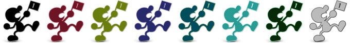Paleta de colores de Mr. Game & Watch SSBU