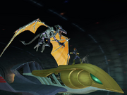 Meta Ridley y Captain Falcon en el Falcon Flyer