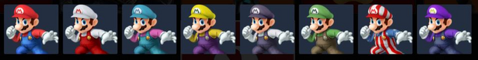 Paleta de colores de Mario SSB4 (3DS)