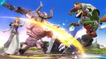 Zelda viendo a Fox ser atacado por un Espectro SSB4 (Wii U)