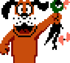 Sprite del perro con el pato en Duck Hunt