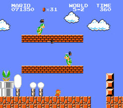 Mario y dos Hermanos Martillo en Super Mario Bros.