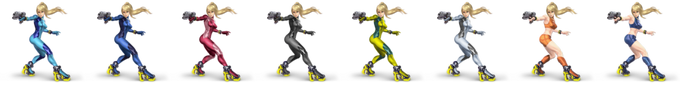 Paleta de colores de Samus Zero SSBU