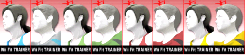 Paleta de colores de Entrenadora de Wii Fit (JAP) SSB4 (3DS)