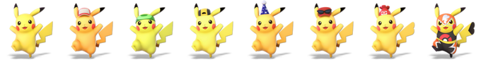 Paleta de colores de Pikachu SSBU