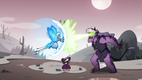 S3E36 Moon shields herself from Meteora's lasers