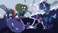 S3E35 Star and Pony Head sisters dodging lightning
