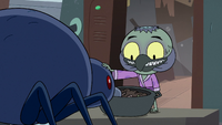 S3E30 Ludo feeding a bowl of bugs to Spider
