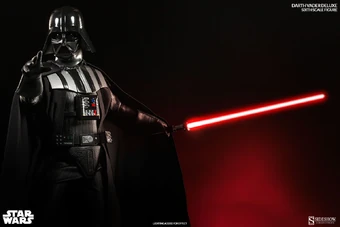 darth vader holding lightsaber