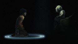 Ezra speaks with Yoda