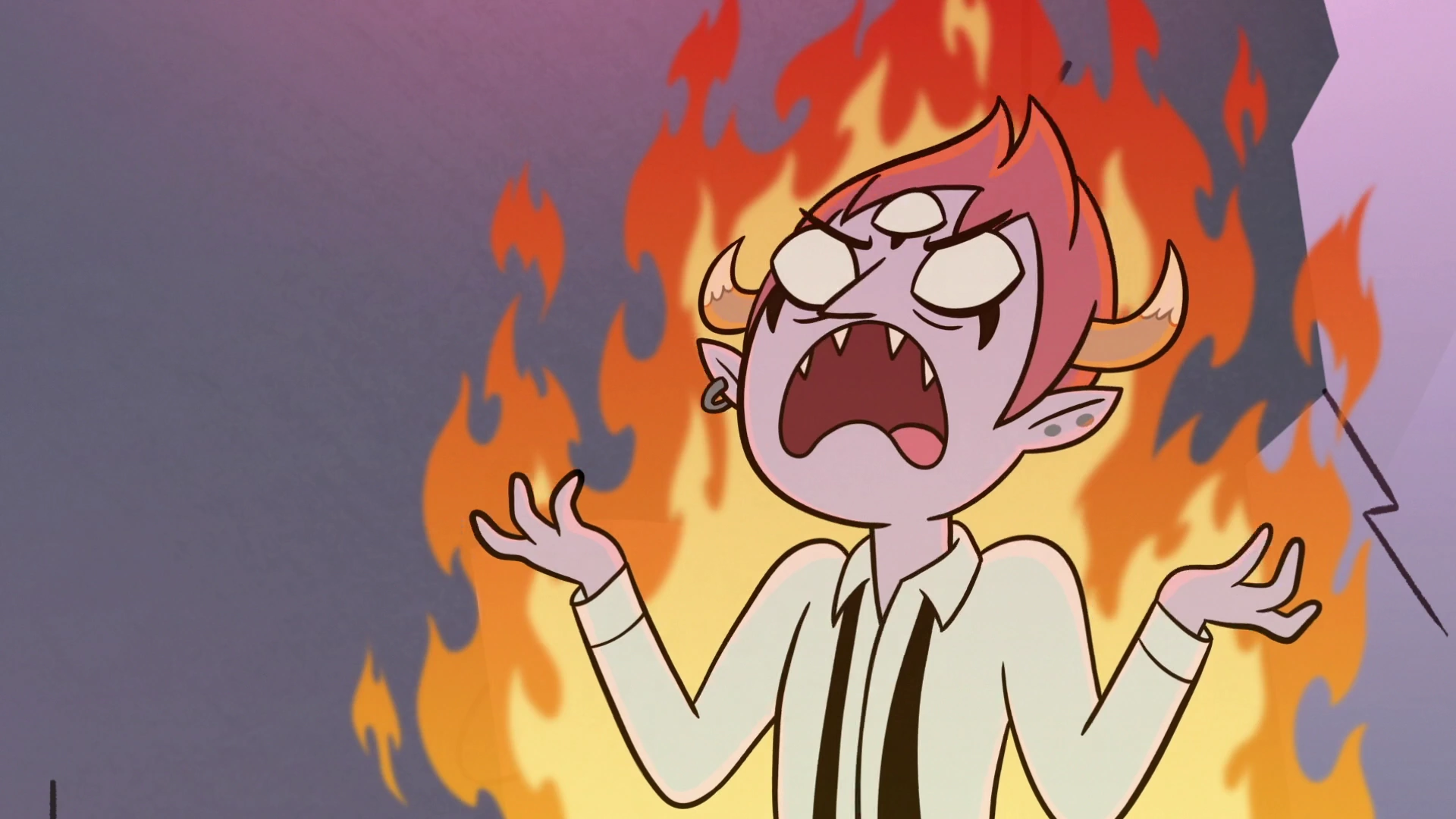 Imagen S3E12 Tom Lucitor bursts into flames.png Star vs. las