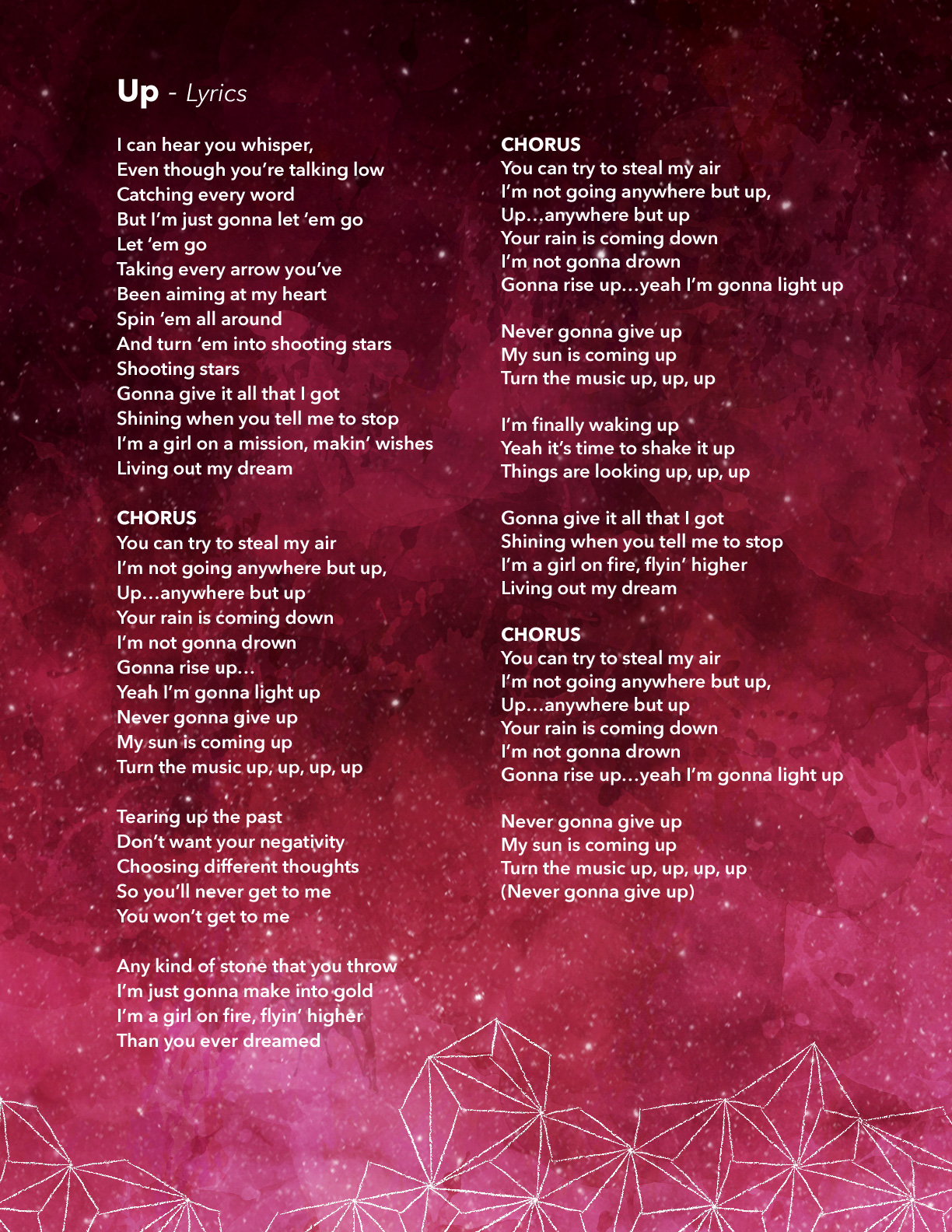 Lyrics Center I Will Rise Up Lyrics