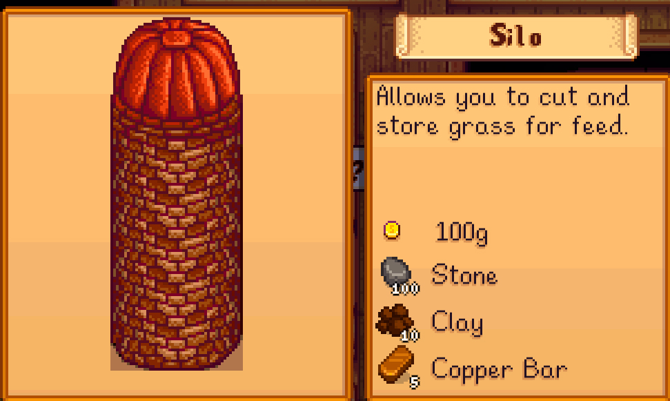 stardew valley using hay from silo