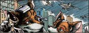 James McCloud/StarFox Fox Sr. com seu jovem filho Fox-Itoh James