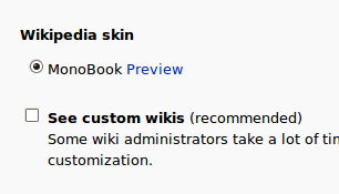 Skin monobook