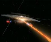 USS Bonchune fires forward phaser