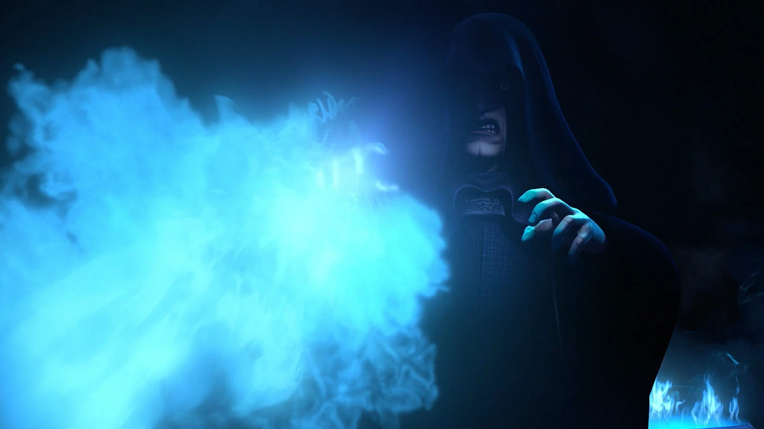 Image result for palpatine blue flames