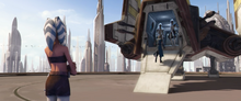 Nu-class transport with Captain Rex Anakin and Ahsoka