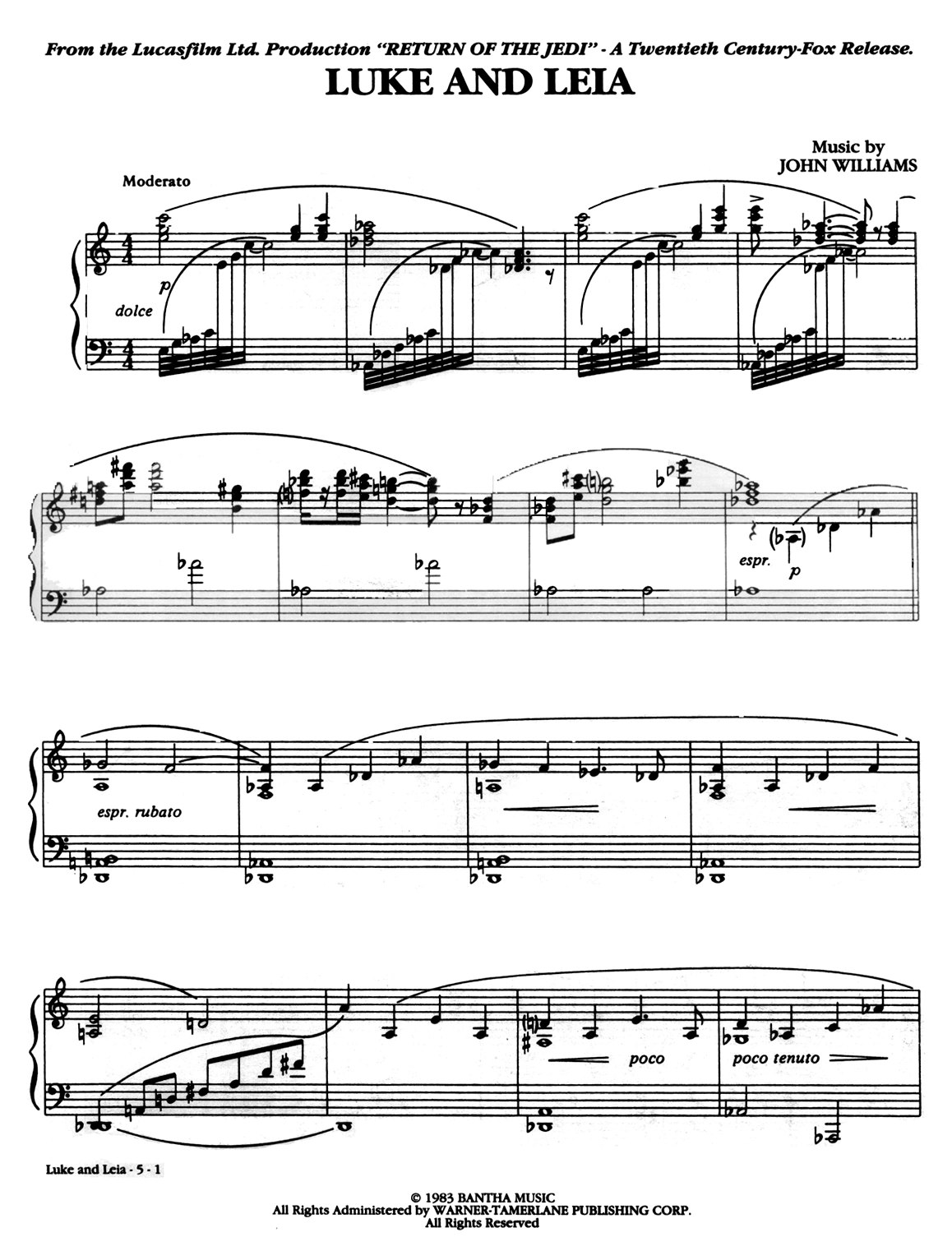 Luke And Leia Theme Piano