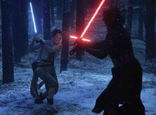 Rey and Kylo Duel