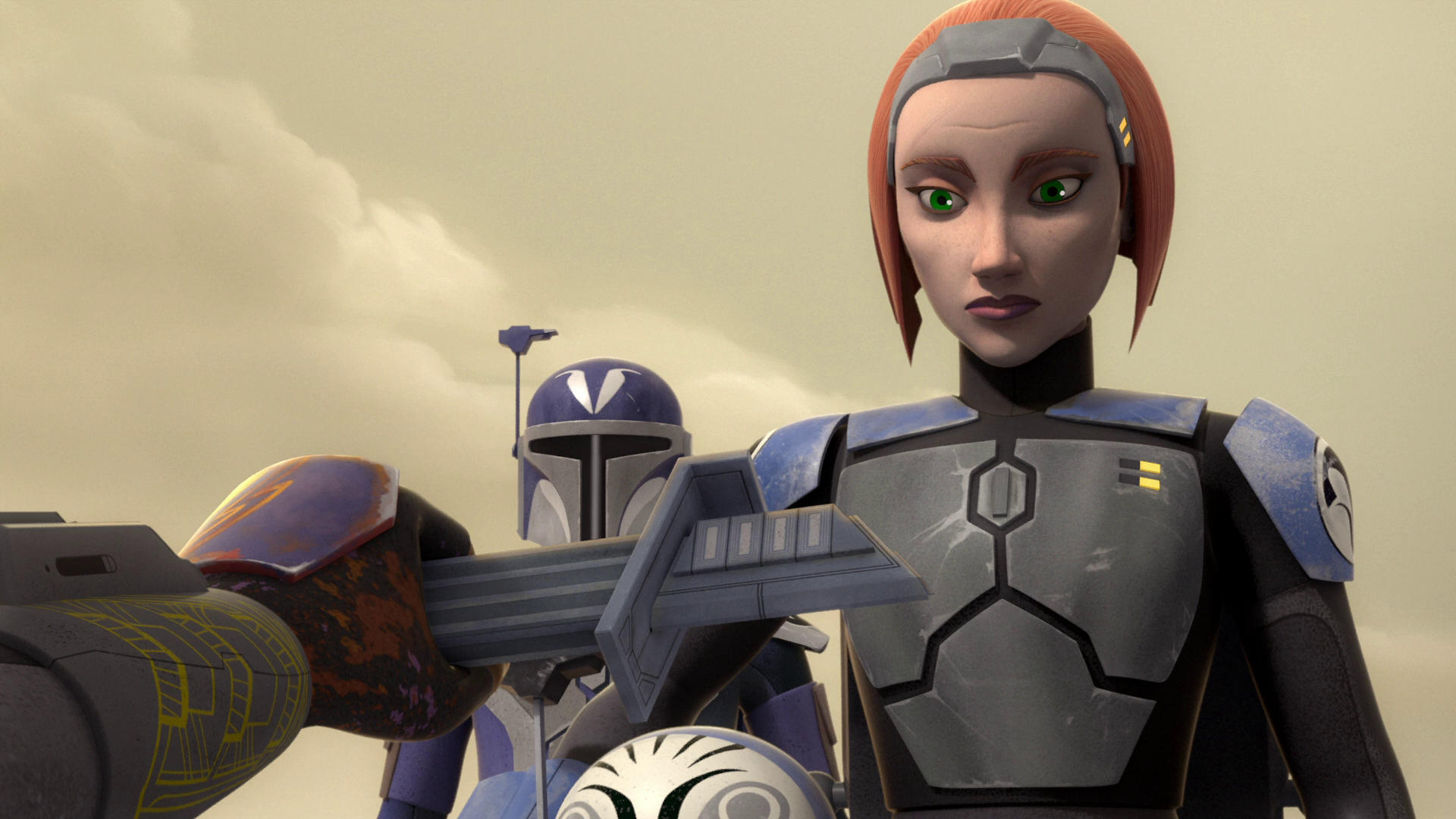 Bo-Katan Kryze con la Dark Saber