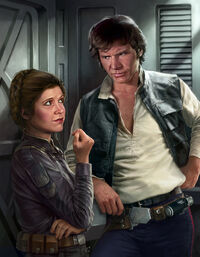 Han and Leia Razor Edge art by Trevas